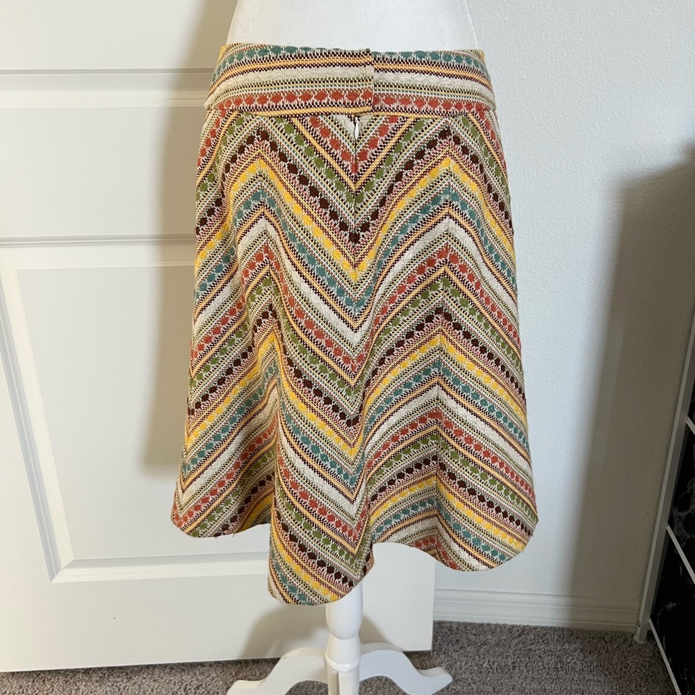 NWOT Nanette Lepore Colorful Chevron Skirt 8 - Picture 4 of 9